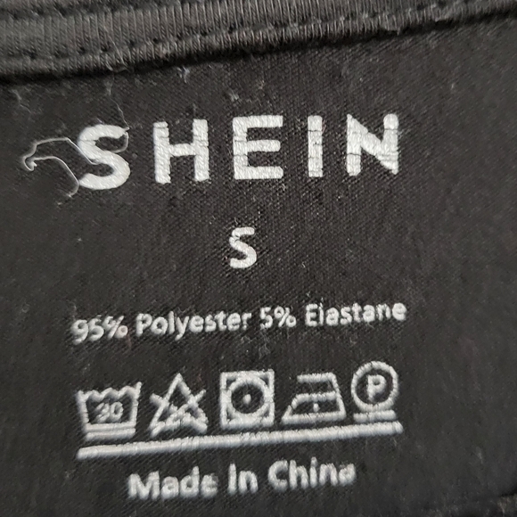 SHEIN Womens Black Graphic Long Sleeve Top Size S - Picture 2 of 3